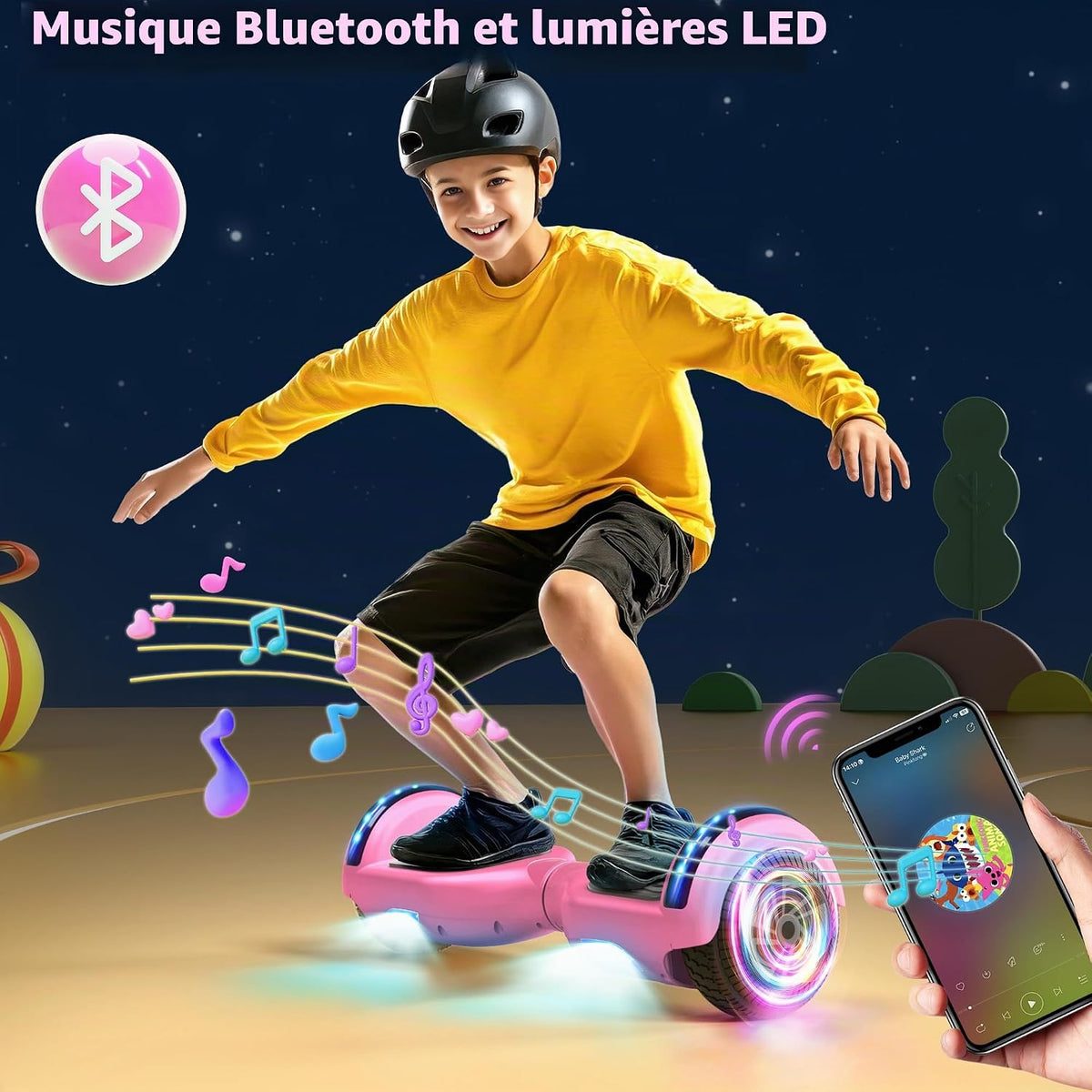 Hoverboard Bluetooth LED SISIGAD 6,5 pouces